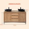 Waschbeckenunterschrank Arboga aus Teakholz - Breite vom Unterschrank: 120 cm Bild 5