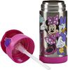 Thermos kids FUNTAINER STRAW BOTTLE DISNEY 0,35 l, Minnie, Thermoflasche Kinder aus Edelstahl mit Trinkhalm, 12 h kalt, spülmaschinenfest, dicht ohne Kohlensäure, Disney Flasche für Kita, Schule Bild 3