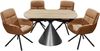 Armlehnstuhl >Amy< (2er Set) Echtleder-Sitz + Mikrofaser, braun - 63x90x65 (BxHxT) Bild 5