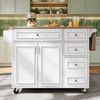 Sideboard 110x45/75x92 cm, klappbare Arbeitsplatte, weiß, MDF mit Metalllgriffen Bild 3