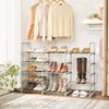 SONGMICS Schuhregal mit 10 Ebenen, offener Schuhschrank hoch, Schuhständer schmal, Schuhaufbewahrung, aus Metall, platzsparend, für Ankleidezimmer, Flur, 30 x 45 x 174 cm, grau Bild 2
