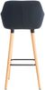 Barhocker mit Lehne Schwarz VILO - Stoffbezug, 99x55x46cm Barhocker mit Lehne Tresenhocker Barstuhl Küchenhocker Thekenhocker hoher Stuhl Bild 4