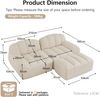 2-Sitzer modulares Ecksofa H 79 x T 210 x B 165 cm aus granuliertem Fleece in Beige-Weiß Bild 5