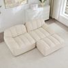 2-Sitzer modulares Ecksofa H 79 x T 210 x B 165 cm aus granuliertem Fleece in Beige-Weiß Bild 4
