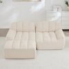 2-Sitzer modulares Ecksofa H 79 x T 210 x B 165 cm aus granuliertem Fleece in Beige-Weiß Bild 2