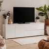 Calicosy TV-Möbel mit 2 Türen, 1 Regalboden und 2 Schubladen B180 cm - PRETORIA - Weiß Bild 2