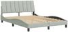 vidaXL Bettgestell mit LED ohne Matratze "Hanko" Hellgrau 120x200 cm Samt 3213769 Bild 3
