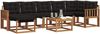 vidaXL Outdoor-Sofagarnitur mit Kissen 8 pcs Natürlich und Schwarz 3368903 Bild 3
