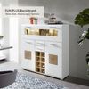 Kommode Barschrank Theke Sideboard Getränke ca. 120 x 129 x 37 cm FUN PLUS Weiß/Eiche Altholz Nb. Bild 3