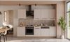 Küche SOLANO BASIC 280 cm Küchenzeile Küchenblock Einbauküche Kaschmir beige matt + Eiche Artisan matt Bild 2