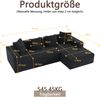 Flieks Ecksofa L-Form, modulares Wolkensofa knochenlos & voll komprimiert, mit L-Liegestühlen & tiefen Sitzplätzen, Cord, Schwarz Bild 4