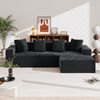 Flieks Ecksofa L-Form, modulares Wolkensofa knochenlos & voll komprimiert, mit L-Liegestühlen & tiefen Sitzplätzen, Cord, Schwarz Bild 3