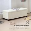MC Star Sitzbank mit Stauraum Polsterbank mit Cord-Optik, Sitztruhe mit Stahlbeine (Truhenbank für Wohnzimmer, Schlafzimmer, Flur 112 x 42 x 40 cm, Beige) Bild 3