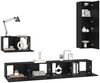 vidaXL Wand-TV-Schrank 4 pcs Schwarz Eichen-Optik Holzwerkstoff 3393175 Bild 3