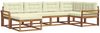 vidaXL Outdoor-Sofagarnitur mit Kissen 6 pcs Natur und Creme 3367823 Bild 2