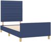 Bettgestell mit Kopfteil Blau 90x190 cm Stoff [3125104] Bild 4