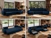 U-förmige Ecksofa, XXL Universalecke mit losen Kissen zum Wohnzimmer, Bettkästen und Schlaffunktion, schwarze Metallbeine - AXEL U - Dunkelblau Velours Bild 2