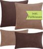 Selfitex Dekokissen 4er Set Cord Kissen inkl. Füllkissen, 2x 50x50 & 2x 30x50, robuster Bezug mit satten Farben, weiches Füllkissen Bild 2