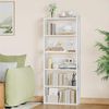 Bücherregal, 6-stöckiges bücherregal Holz, Buch Regal, Hölzernes Standregal für Schlafzimmer, Wohnzimmer und Arbeitszimmer 24 x 60 x 153 cm weiß Bild 3