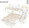 Merax Etagenbett Kinderbett 90x200cm mit umwandelbarem Unterbett 90x200/180x200cm, Weiß Bild 4