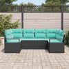 vidaXL Sofa Set mit Kissen 6 pcs Schwarz Poly Rattan 3346526 Bild 3