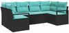 vidaXL Sofa Set mit Kissen 6 pcs Schwarz Poly Rattan 3346526 Bild 2