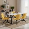 HOMAVO 6er Set 'YZ4' Esszimmerstuhl mit Drehfunktion, 360° drehbar, Stoff gelb, 53 x 62 x 85,5 cm Bild 2