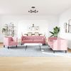 vidaXL 3-tlg. Chesterfield-Sofa-Set mit Nackenrollen Rosa Samt 3209284 Bild 2
