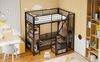 Bett 90x200 cm mit Stauraumtreppe – Hochbett aus Metall und Holz, platzsparend und modern in Schwarz Bild 4