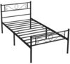 Yaheetech Metallbett mit Kopf- und Fußteil & Lattenrost, Schwarz, 90x190 cm Bild 4