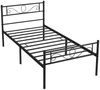 Yaheetech Metallbett mit Kopf- und Fußteil & Lattenrost, Schwarz, 90x190 cm Bild 5