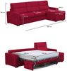 Dmora Schlafsofa mit Halbinsel Celleno, Wandelbares Ecksofa für das Wohnzimmer, gepolstert, abnehmbar, 100 % Made in Italy-Qualität, 280x160 h100 cm, Rot Bild 3