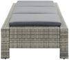 Sonnenliege, Gartenliege mit Auflage Grau Poly Rattan Bild 5