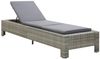 Sonnenliege, Gartenliege mit Auflage Grau Poly Rattan Bild 2