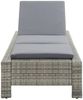 Sonnenliege, Gartenliege mit Auflage Grau Poly Rattan Bild 4
