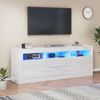 Hochglanz-TV-Schrank Weiß 160x35x60 cm mit LED-Beleuchtung, moderner Fernsehschrank Bild 2