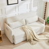 Klappsofa-Bett 165 x 92 x 82 cm – 2-Sitzer aus Cordstoff mit 2 Lendenkissen und Magazintaschen Bild 2