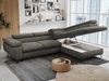 Mks Möbel 'Peter L-form' Ecksofa mit Bettfunktion, Bettkasten & einstellbaren Kopfstützen, Dunkelgrau, Velours, rechts Bild 3