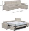 Dmora Schlafsofa mit Halbinsel Pusiano, Wandelbares Ecksofa für das Wohnzimmer, gepolstert, abnehmbar, 100 % Made in Italy-Qualität, 280x160 h100 cm, Beige Bild 3