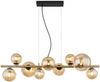Hängeleuchte Esszimmer LED Hängelampe Amber Glas Kugeln Pendelleuchte 56135-9H Bild 3