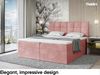 MEBLINI Boxspringbett DRAGO 160x200 cm mit Bettkasten - H4/Rosa Samt Polsterbett - Doppelbett mit Topper & Taschenfederkern-Matratze Bild 2