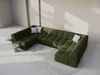 Micadoni Panorama-Sofa Kendal 7-Sitzer Samt Armeegrün Bild 5