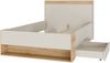 Forte WEXLIN Bettgestell, Liegefläche 120 x 200 cm, modernes Bett mit Schublade und Regal, Kinder- und Jugendzimmer,Kaschmir|Beige|Mauvella Eiche Holzdekor, 130 cm breit x 96,3 cm hoch x 210,8 cm tief Bild 5