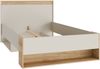 Forte WEXLIN Bettgestell, Liegefläche 120 x 200 cm, modernes Bett mit Schublade und Regal, Kinder- und Jugendzimmer,Kaschmir|Beige|Mauvella Eiche Holzdekor, 130 cm breit x 96,3 cm hoch x 210,8 cm tief Bild 3
