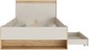 Forte WEXLIN Bettgestell, Liegefläche 120 x 200 cm, modernes Bett mit Schublade und Regal, Kinder- und Jugendzimmer,Kaschmir|Beige|Mauvella Eiche Holzdekor, 130 cm breit x 96,3 cm hoch x 210,8 cm tief Bild 4