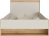 Forte WEXLIN Bettgestell, Liegefläche 120 x 200 cm, modernes Bett mit Schublade und Regal, Kinder- und Jugendzimmer,Kaschmir|Beige|Mauvella Eiche Holzdekor, 130 cm breit x 96,3 cm hoch x 210,8 cm tief Bild 2