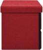 Faltbare Sitzbank mit Stauraum Weinrot 76 x 38 x 38 cm Leinenoptik [338816] Bild 4