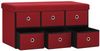 Faltbare Sitzbank mit Stauraum Weinrot 76 x 38 x 38 cm Leinenoptik [338816] Bild 5