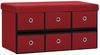 Faltbare Sitzbank mit Stauraum Weinrot 76 x 38 x 38 cm Leinenoptik [338816] Bild 2