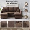 Merax Ecksofa U-förmiges Schlafsofa mit Staufunktion, Tagesbett Sofa Wohnzimmersofa aus Chenille-Bezug 1 Teile, 3-Sitzer-Ecksofa mit 2 Schubladen & 2 Hocker mit Stauraum, Polstersofa Bild 3